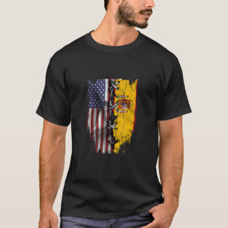 Camiseta American Grown Spanish Roots USA Spain Flag