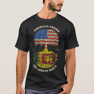 Camiseta American Grown Sri Lanka Roota Bandeira do Sri Lan