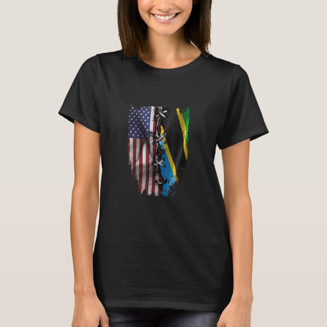 Camiseta American Grown Tanzanian Roots USA Tanzania Flag (Frente)