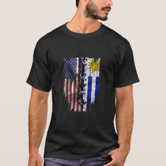 Camiseta American Grown Uruguayan Roots USA Uruguay Flag