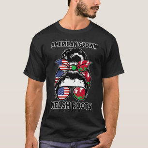 Camiseta American Grown Welsh Roots Welsh