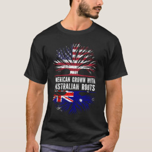 Camiseta American Grown with Australian Roots USA Flag