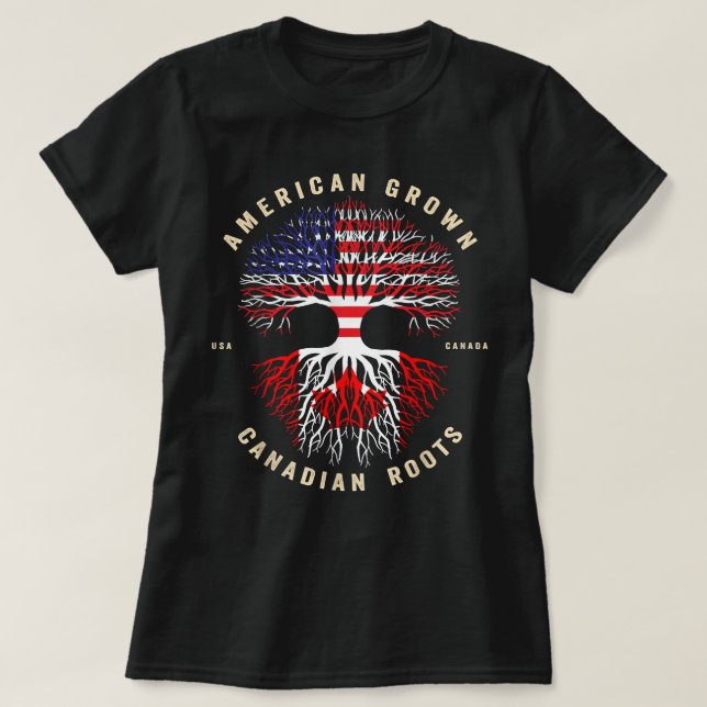 Camiseta American Grown with Canadian Roots Its My DNA Cana (Frente do Design)