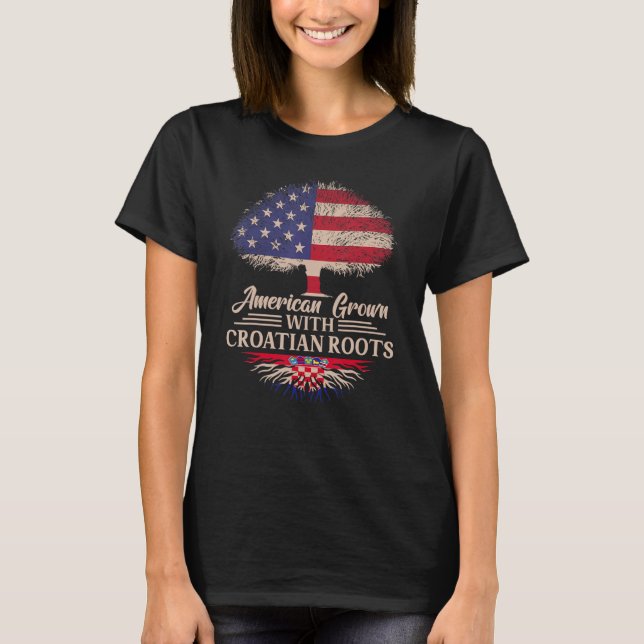 Camiseta American Grown With Croatian Roots Half American F (Frente)