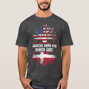Camiseta American Grown with Danish Roots USA Flag Denmark 
