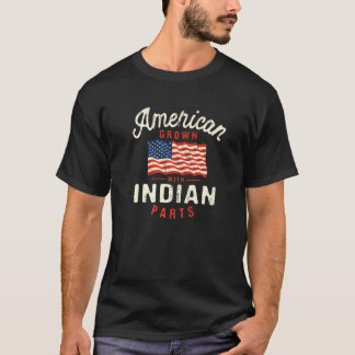 Camiseta American Grown with Indian Parts Patriotic Nationa