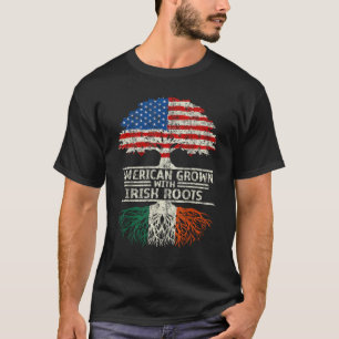 Camiseta American Grown with Irish Roots Ireland Flag