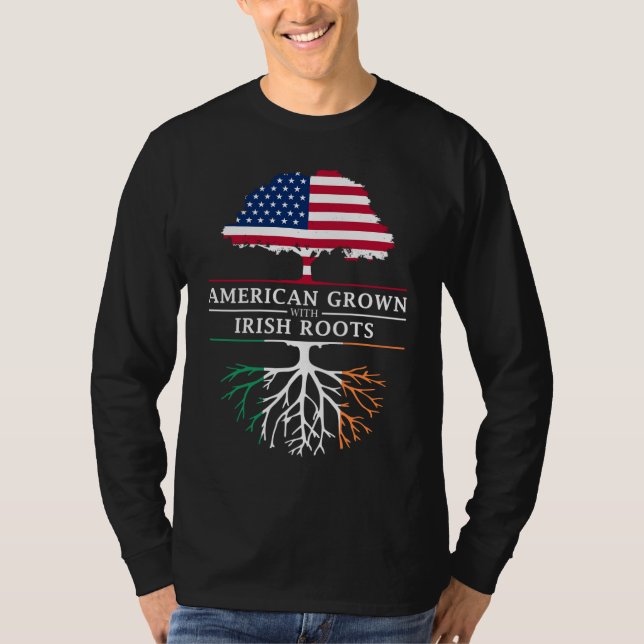 Camiseta American Grown with Irish Roots - Irlanda (Frente)