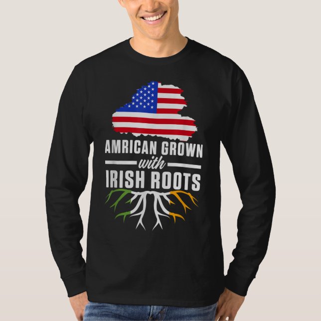 Camiseta American Grown with Irish Roots USA Ireland Counte (Frente)