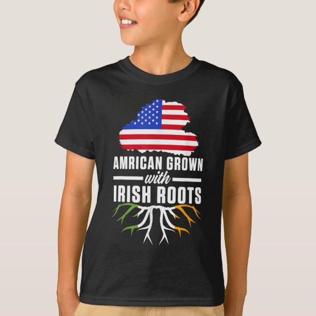 Camiseta American Grown with Irish Roots USA Ireland Counte (Frente)