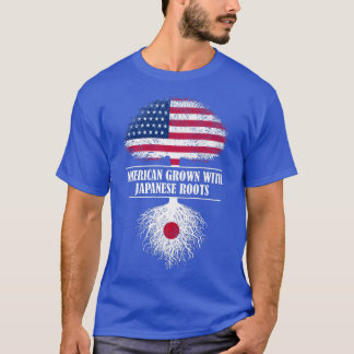 Camiseta American grown with japanese roots americans flag
