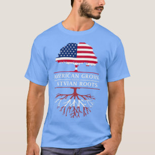 Camiseta American Grown with Latvian Roots  Latvia 