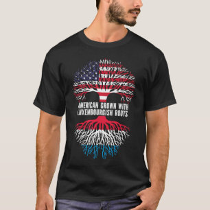 Camiseta American Grown with Luxembourgish Roots USA Flag