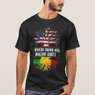 Camiseta American Grown with Malian Roots USA Flag