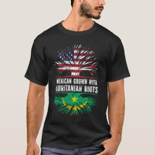 Camiseta American Grown with Mauritanian Roots USA Flag