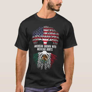 Camiseta American Grown with Mexico Roots USA Flag