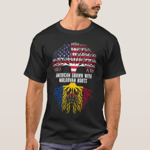 Camiseta American Grown with Moldovan Roots USA Flag