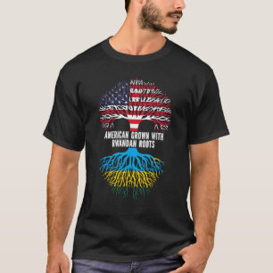 Camiseta American Grown with Rwandan Roots USA Flag