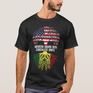 Camiseta American Grown with Senegal Roots USA Flag