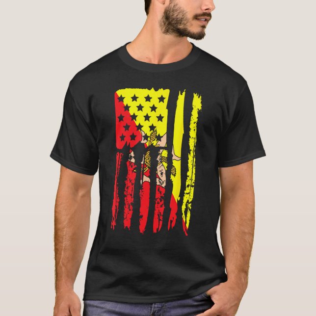 Camiseta American Grown with Sicilian Roots  Sicily Malta 1 (Frente)