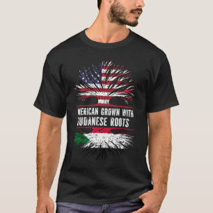 Camiseta American Grown with Sudanese Roots USA Flag