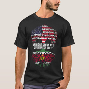 Camiseta American Grown with Surinamese Roots USA Flag