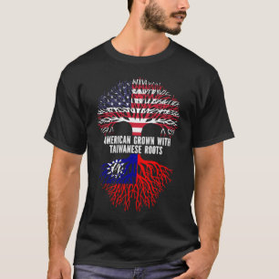 Camiseta American Grown with Taiwan Roots USA Flag
