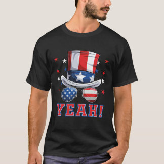 Camiseta American Hat And USA Sunglasses Yeah 4th of July P