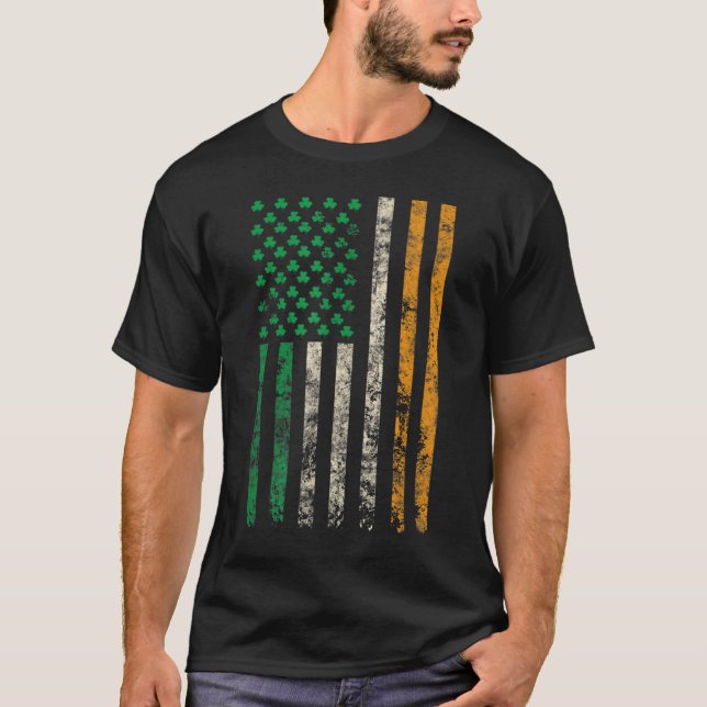 Camiseta American Ireland Flag Shamrock Irish Flagers Men W (Frente)