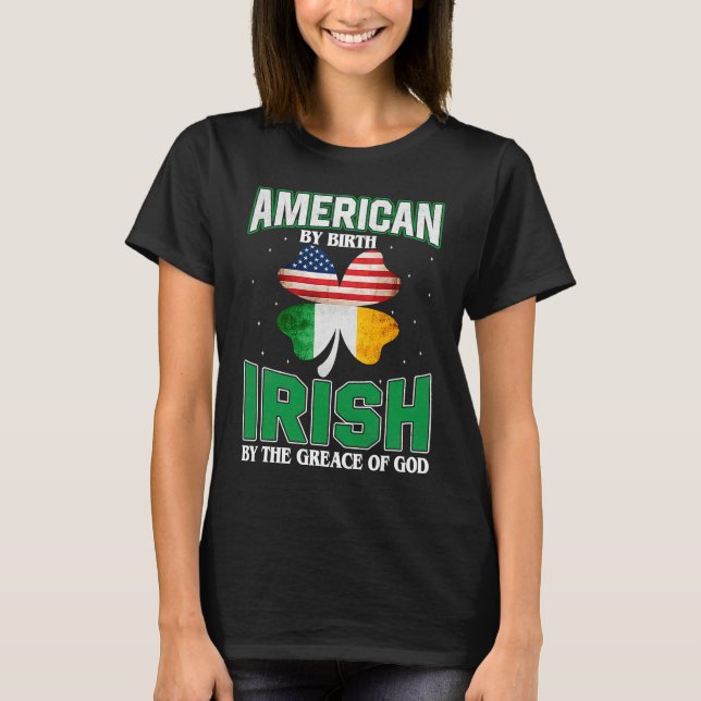 Camiseta American Irish Shamrock Lucky St Patricks Day Men  (Frente)