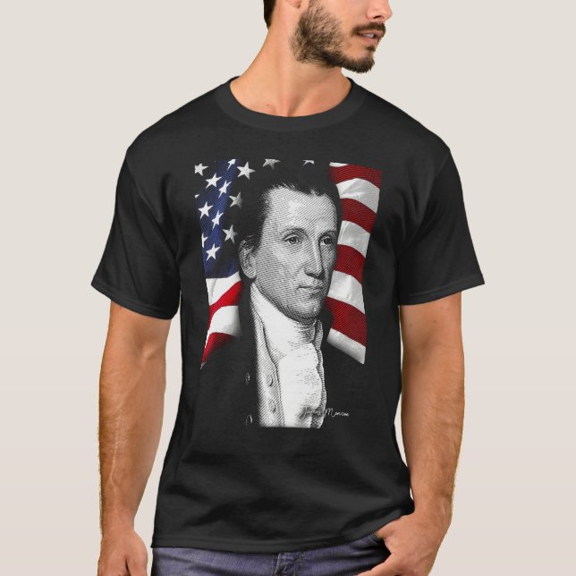 Camiseta American james monroe Eyes Flag Country (Frente)