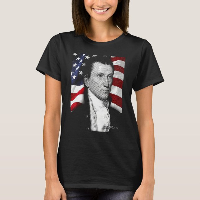 Camiseta American james monroe Eyes Flag Country (Frente)