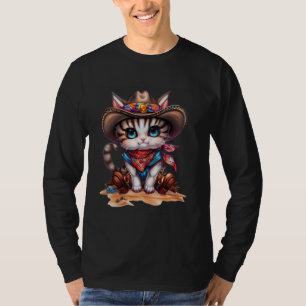 Camiseta American Kitten Western Cosplay Costume Cowboy Cor