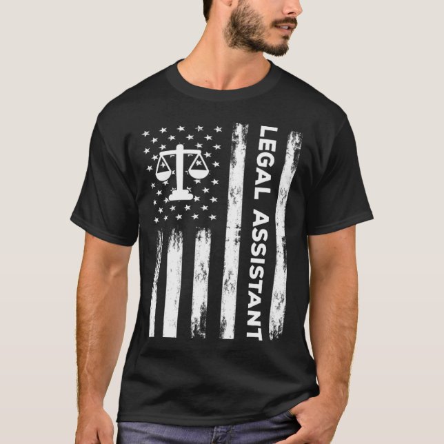 Camiseta American Legal Assistant USA Flag Paralegal (Frente)