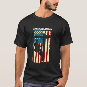 Camiseta American Lineman Flag com cabo elétrico Lineman Gi