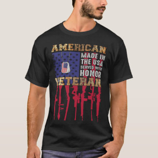 Camiseta American Made In The USA Served With Honor Veteran