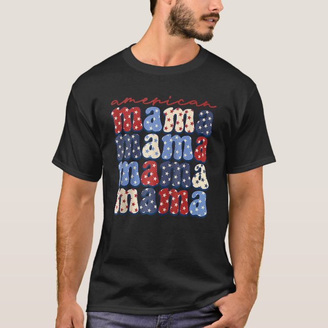 Camiseta American Mama  4th Of July USA Patriotic America M (Frente)
