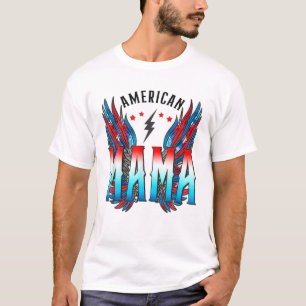 Camiseta American Mama Retro Wings Retro 4 De Julho Patrio