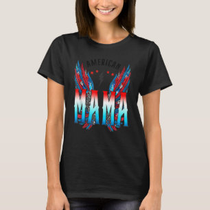 Camiseta American Mama Retro Wings Sublimation 4 De Julho