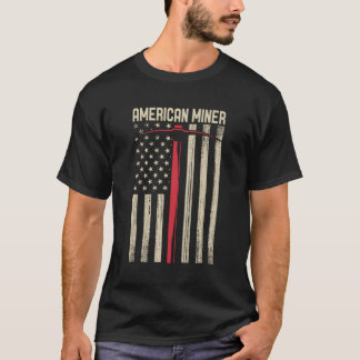 Camiseta American Miner Usa Flag Para Um Mineiro De Carvão