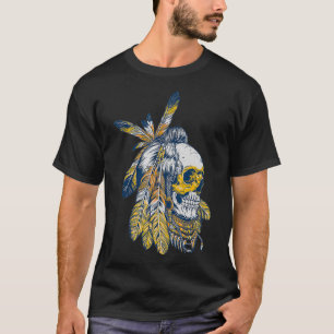 Camiseta American Motorcycle Skull Native Indian Eagle Chie