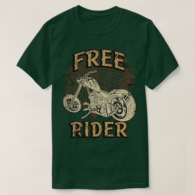 Camiseta American Motorcycle Spirit Native Biker (Frente do Design)