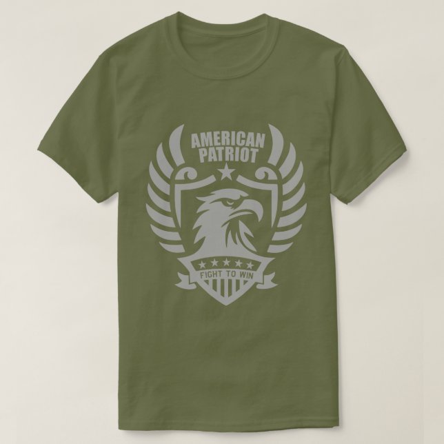 Camiseta American Patriot T-Shirt (Unisex) Fatigue Green (Frente do Design)