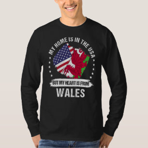 Camiseta American Patriot Wales Flag American Welsh Roots