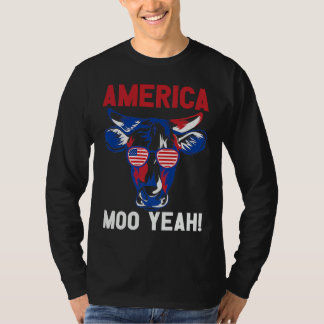 Camiseta American Patriotic Decoration Moo Yeah Premium