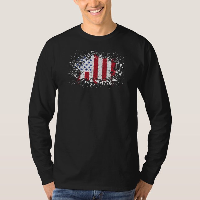 Camiseta American Peace Flag 1776 American State National T (Frente)