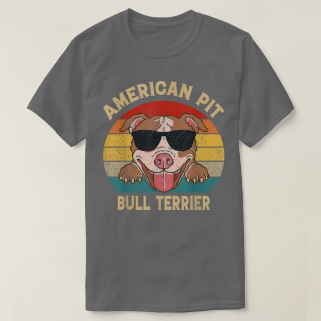 Camiseta American Pit Bull Terrier Dog Sopra Sunset Para Da (Frente do Design)