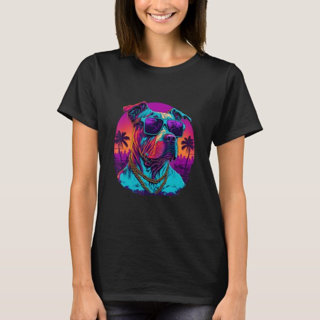 Camiseta American Pit Bull Terrier Race Colorful Design (Frente)
