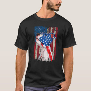 Camiseta American Pitbull Bandeira Dos EUA Patriótico Cão P