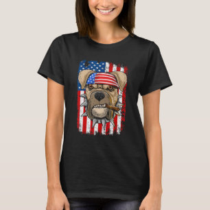Camiseta American Pitbull Pit Bull 4 de Julho Patriótico Ca